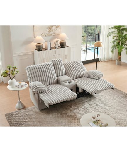 Canapea SIETE cu RECLINER gri